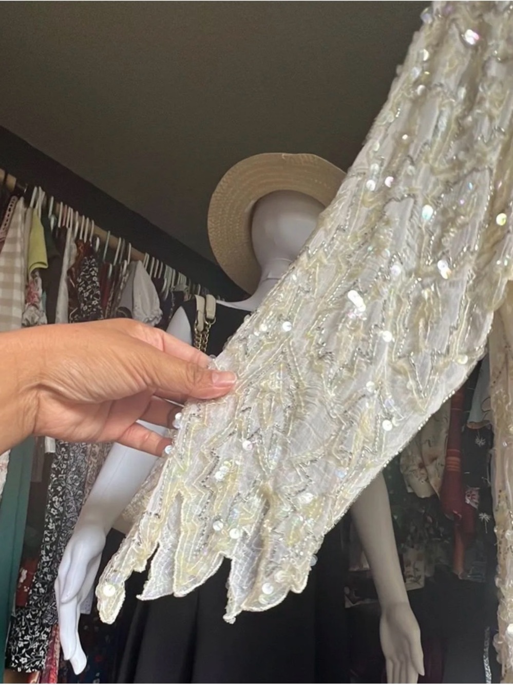1980’s Vtg honey beaded silk sequin dress 100% silk size small - Picture 8 of 8